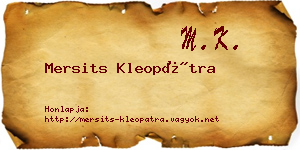 Mersits Kleopátra névjegykártya